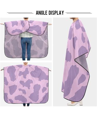 Waterproof Barber Cape - Purple Cow Spot & Cheetah Hair Cutting Bib for Men & Women | Unisex Hairdresser Capes - Buy Online on GoSupps.com