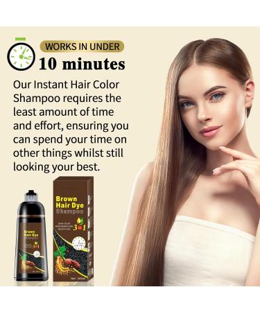 O'RMEAS Dark brown hair color shampoo for gray hair coloring in minutes hair color shampoo natural and longlasting color for men and women 500 ml - Buy Online on GoSupps.com
