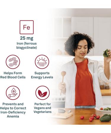 Organika Absolute Iron- Iron Bisglycinate- High Availability Gentle on Stomach Boost Iron Levels- Beneficial for Women and Vegetarians- 120vcaps - Buy Online on GoSupps.com