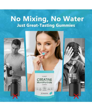 LLQQIT Creatine Monohydrate Gummies for Men & Women - 3g of Blueberry Creatine Gummies - Sugar-Free Vegan 60 Count - Buy Online on GoSupps.com