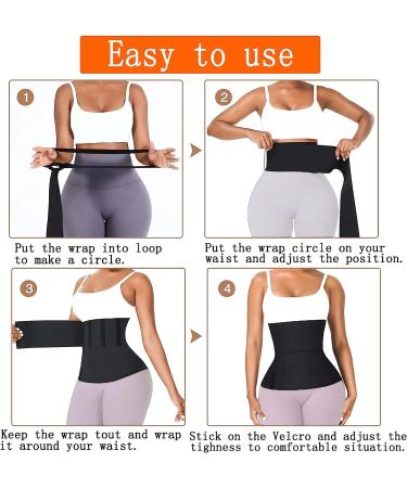 Auronp 2023 Upgraded Waist Trainer for Women | Lower Belly Fat Wrap | Non-Slip & Sweat Band | Plus Size Black - Buy Online on GoSupps.com