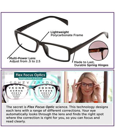 Auto-Focus Reading Glasses Dial Vision - Clear Focus Optic +.5-2.5x Strength - Buy Online on GoSupps.com
