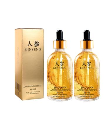 Ginseng Gold Polypeptide Anti-Ageing Essence Ginseng Serum-Ginseng Anti-Wrinkle Essence Ginseng Anti Ageing Serum For Tightening Sagging Skin Reduce Fine Lines (2PCS)
