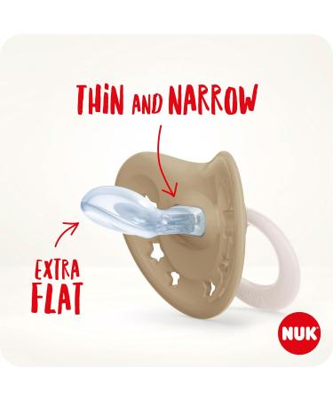 Nuk Signature Night Baby Pacifier - 0-6 Months BPA-Free Silicone Heart Shape Lights Up in Dark Calms 95% of Babies Blue Stars 2-Pack - Buy Online on GoSupps.com