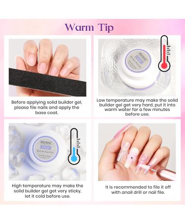MIZHSE 60g/2.1oz Solid Builder Gel for Nail 4 in 1 Clear Sculpture Solid Nail Extension Gel for Nail Non-Sticky Hand Builder Gel Carving Gel Modeling Nail Art Gel Solid Clear Builder Gel - Buy Online on GoSupps.com