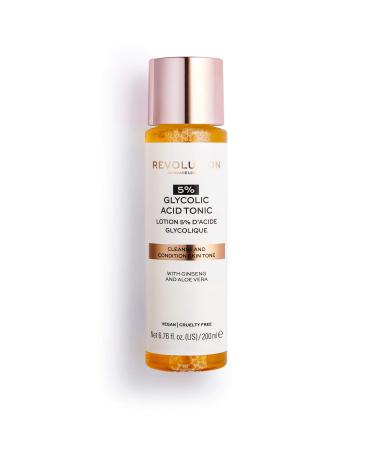 Revolution Beauty London Skincare 5% Glycolic Acid toner 200ml (Packaging may vary) Translucent 200 ml (Pack of 1)
