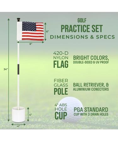 WATSY USA Golf Flagstick Practice Mini Putting Green Flags - Portable 2-Section Design for Home Training - USA Set of 1 - Buy Online on GoSupps.com