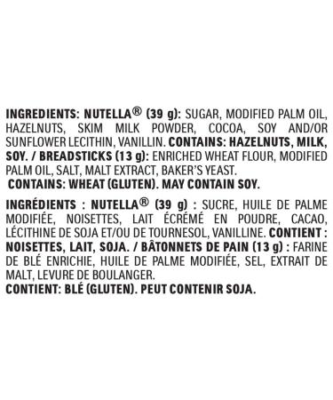 Nutella and Go Snack Packs  Chocolate Hazelnut Spread with Breadsticks  10ct  52g/1.8 oz per pack  Imported from Canada} - Buy Online on GoSupps.com