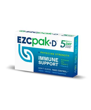 EZC Pak+D 5-Day Immune System Booster with Echinacea, Vitamin C, Vitamin D and Zinc for Immune Support 28 Count (Pack of 1)