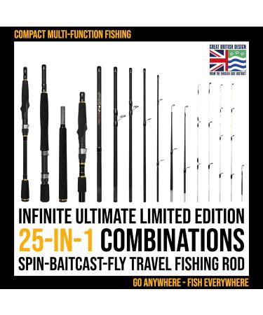 Rigged & Ready 25-in-1 Travel Fishing Rod - Ultimate Compact Spinning/Baitcast for Freshwater & Saltwater Anglers - Buy Online on GoSupps.com