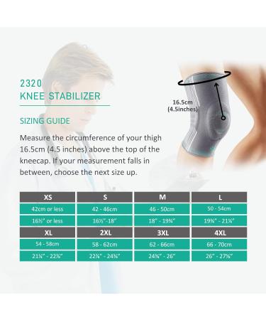 OPPO 2320 Compression Knee Sleeve | Patella Gel Pad & Side Stabilizers | Medical Support for Muscle Strain & Joint Pain (Gray Large) - International Shipping Available - Buy Online on GoSupps.com