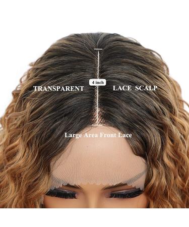 Sylhair 30 Curly Lace Front Wig for Black Women - Ombre Red Brown Synthetic Hair with Transparent Lace - Buy Online on GoSupps.com