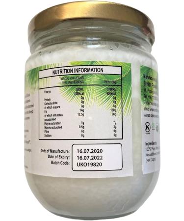 Smith Natural 100% Organic Raw Cold pressed Virgin Unrefined Coconut Oil. World No 1 Premium Grade. For Hair | Skin | Body moisturise | Edible | Gluten free | Vegan. (200ml) - Buy Online on GoSupps.com
