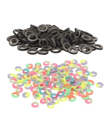 500pcs 1/8 Inch Elastic Band Professional Portable Dental Braces Tooth Gap Rubber Bands.Small Rubberbands Dreadlocks Hair Braids Fix Tooth Gap  Free Elastic Placer for Braces(Black)