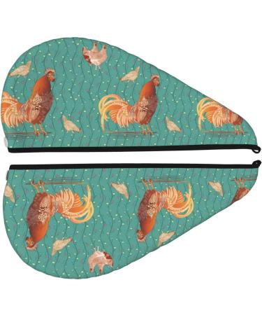 Rooster & Hen Microfiber Hair Towel | Soft Super Absorbent Quick Dry Wrap for Women | Ideal for Long Curly & Thick Hair - Buy Online on GoSupps.com