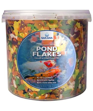 Sakana Multi-Pond Flakes | Premium Quality Aquatic Fish Food Mixture | Perfectly Balanced All-Round Daily Feed for Cold-Water Fish | Healthy Easily Digestible & Great Source of Nutrients (1L) 1 l (Pack of 1)