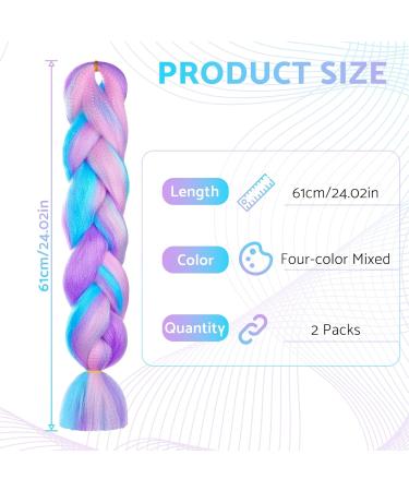 Xumann Hair Extensions for Braiding Mermaid Fake Braids Hair Plait Coloured Synthetic Wig 1pc 4 Tone - Buy Online on GoSupps.com
