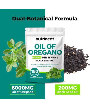 NutriNeat Oil of Oregano Capsules (150 Softgels) Oregano Oil Capsules Organic Oil of Oregano with Black Seed Oil oregano oil capsules with Oregano Oil Extract Non-GMO Immune & Antioxidant Support - Buy Online on GoSupps.com