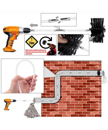 Dryer Vent Cleaner Kit Chimney Sweep Kit 14PCS/Set 16 in Dryer Vent Cleaner Dryer with 4 in Head Bendable Quick Connect Dryer Lint Brush Vent Cleaner Dryer Washable Lint Cleaner - Buy Online on GoSupps.com