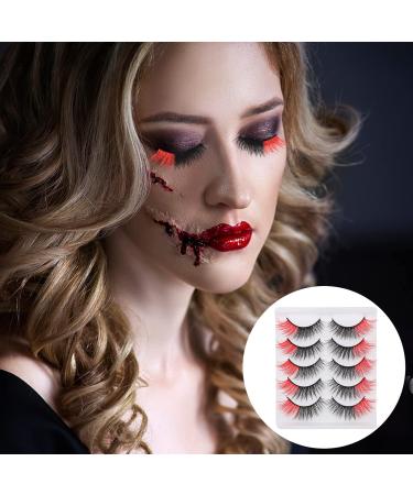 KALLORY 5 Pairs Red Colored Wispy Lashes - Natural Look 3D Eyelash Strips for Women & Girls - Perfect for Any Occasion - Buy Online on GoSupps.com