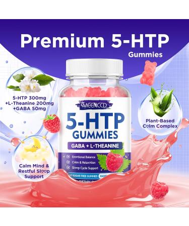 5-HTP Gummies 300mg 5-HTP Supplement with 200mg L-Theanine & 50mg GABA GABA Supplements for Adults Sugar Free Raspberry Flavor 60 Count 60 Count (Pack of 1) - Buy Online on GoSupps.com
