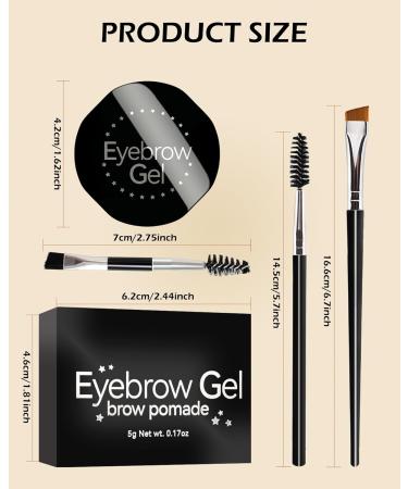 Buy Eyebrow Pomade & Gel - 2-in-1 Dark Brown & Clear Waterproof Long-Lasting High Pigment Brow Makeup with Brushes - Perfect for Women - Buy Online on GoSupps.com