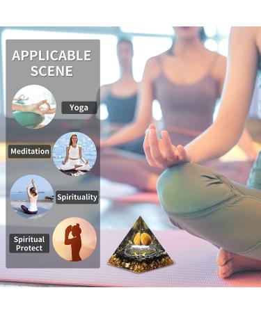 Orgone Pyramid with Tiger Eye Ball & Obsidian for Positive Energy, Protection, Stress Reduction, Healing, Meditation, Attract Wealth - Energy Generator with Crystals - Buy Online on GoSupps.com
