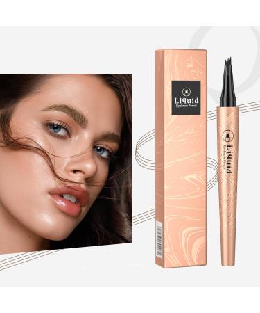 Vawolecy Microblade Eyebrow Pencil with Premium 4 Teeth Applicator Durable and Waterproof (1#)