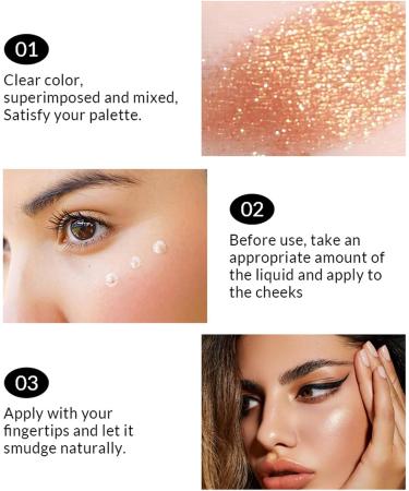 Facial Liquid Highlighter 10ml Skinfriendly Liquid Highlighter Portable Long Lasting for Dazzling Makeup - Buy Online on GoSupps.com