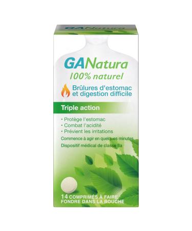 GANatura - 100% Natural - Heartburn and difficult digestion - 14 Tablets