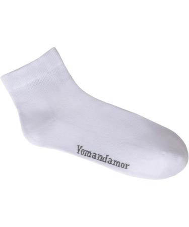 Yomandamor Men's 6 Pairs Non-Binding Ankle Diabetic Socks - Thin Cotton Breathable Size 10-13 White - Comfortable Fit for Sensitive Feet - Buy Online on GoSupps.com