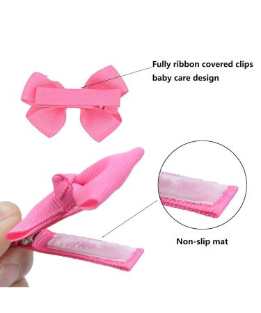 20 Multicolored Hair Clips & Bows Grosgrain Ribbon Baby Hair Accessories for Girls | Alligator Clip Barrettes - Buy Online on GoSupps.com