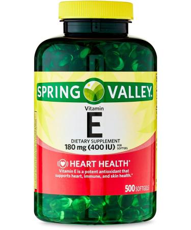 Spring Valley Vitamin E 400 IU Softgels - 500 ct with Fusion Shop Store Week Case - Pack of 1 - Buy Online on GoSupps.com