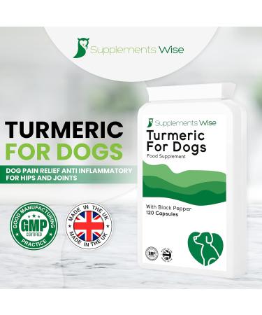 Turmeric for Dogs | Joint Pain Relief & Anti-Inflammatory Supplement | Senior Dog Joint Care with Curcumin & Black Pepper | 120 Capsules - Buy Online on GoSupps.com