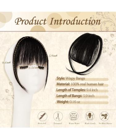 100% Remy Human Hair Clip-In Bangs Extensions | Sofeiyan Fringe for Natural Look - Wispy Black Hairpiece - Buy Online on GoSupps.com