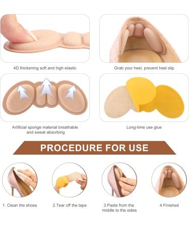 Heel Pads for Big Shoes | 4 Pairs Foamed Cotton Cushion Inserts for Pain Relief & Better Fit | Black Shoe Comfort Solutions - Buy Online on GoSupps.com