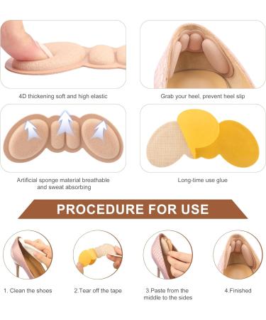 Riootlnm Heel Pads - Shoe Inserts for Loose Shoes | Blister Protection & Comfort Grips for Women & Men | 4 Pairs Rosy Brown & Black - Buy Online on GoSupps.com