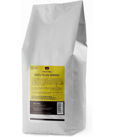 Brazilian Coffee Beans 1kg - Brazil Yellow Bourbon Speciality Coffee - Medium Roast - Brown Bear - For All Coffee Machines - Strength 3 - Buy Online on GoSupps.com