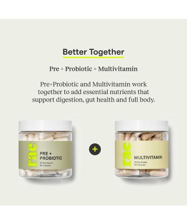 Rae Wellness Women's Pre + Probiotic with Apple Cider Vinegar - Gut Health Support - Vegan, Non-GMO, Gluten-Free - 60 Caps - Buy Online on GoSupps.com