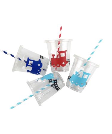 Train Party Cups - Set of 12 Transportation Boy Birthday Supplies Baby Shower