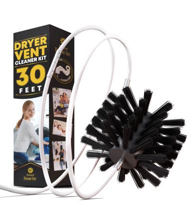 Dryer Vent Cleaner Kit -(30-Feet) Innovative Lint Remover Reusable Strong Nylon| Flexible Lint Brush with Drill Attachment for Faster Cleaning - NO-Risk 100-DAY Warranty