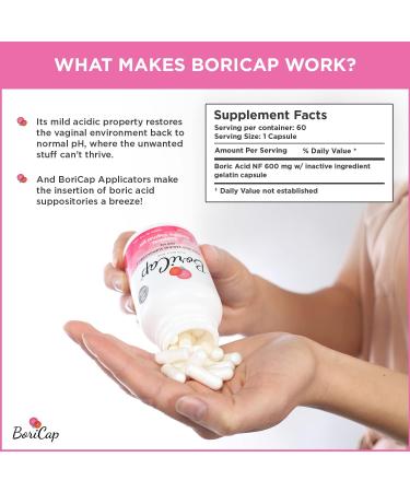 BoriCap Suppositories Applicator & FloraCap Probiotic Bundle - 60 Caps | Best Value Set! - Buy Online on GoSupps.com