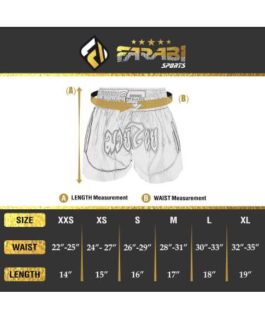 Farabi Sports Muay Thai Kickboxing MMA Boxing Training Shorts - White/Black - X-Large - Buy Online on GoSupps.com