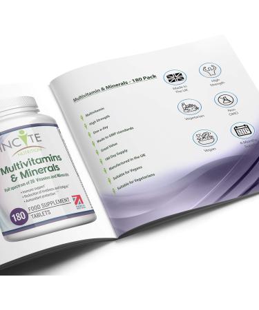 Multivitamin and Minerals | 180 Vegan Tablets | 26 Essential Nutrients | 6 Months Supply | Made in UK - Incite Nutrition - Buy Online on GoSupps.com