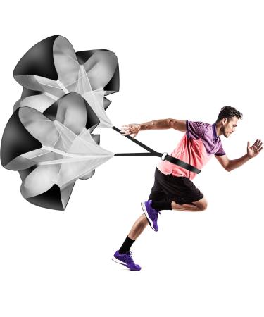 Vhxorrz Running Parachute Speed Training Pack of 2 56 Inch Speed Resistance Parachute Speed Chute for Speed Training Football Basketball Training Adults Youth Kids 2 Pack Dark Black - Buy Online on GoSupps.com