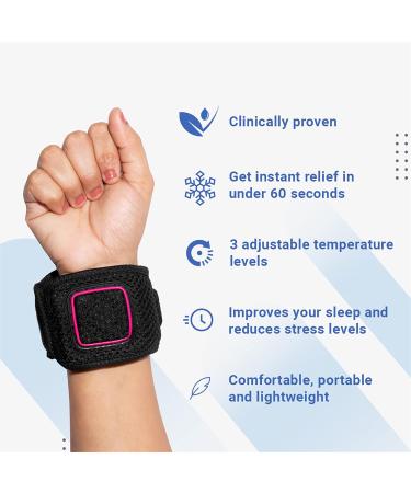 K LKUF Cooling Wristband | Instant Relief from Hot Flashes Menopause Bracelet | Improve Sleep | Lightweight Portable & Rechargeable | One-Touch Operation - Small - Buy Online on GoSupps.com