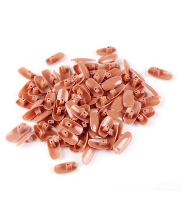 Kyerivs 200 Pcs False Nails Tips for Practice Hand Replacement Nail Tips Brown Acrylic Fake Nail Tip Training Manicure Tools Removable False Nails & Accessories for Hand Nail Art Training Brown(A)