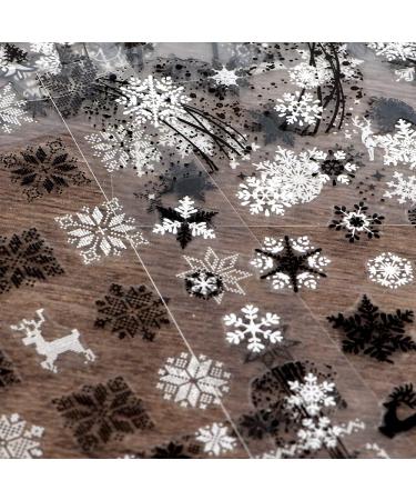 Merry Christmas Nail Art Stickers - Self-Adhesive Reindeer, Snowman, Santa Design - 8 Sheets Black & White Decals for Nail Supplies and Decoration - Buy Online on GoSupps.com