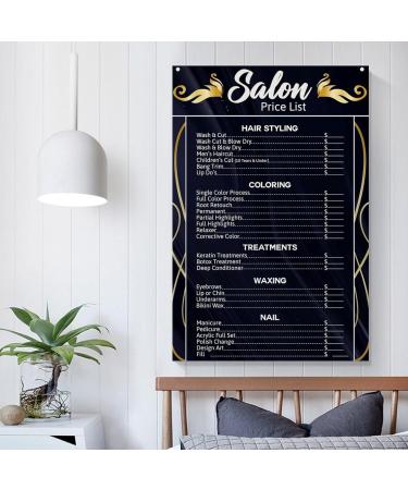 Vintage Barbershop Salon Price List Poster | Aesthetic Wall Art for Barber Shops | 16x24 inch Canvas Print - Buy Online on GoSupps.com
