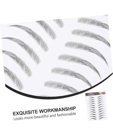 Housoutil 12 Sheets Waterproof Eyebrow Stickers Temporary Brow Tattoos Men Imitation Eyebrow Template 6d Hair 21x15cm Black - Buy Online on GoSupps.com